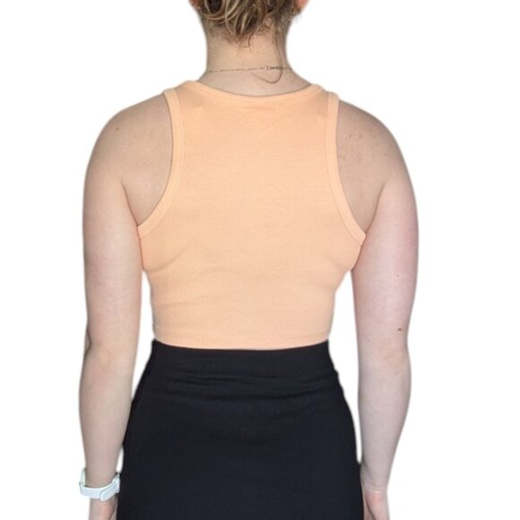 H&M Orange Ribbed Summer Tank Top Women Size Small - Picture 3 of 13